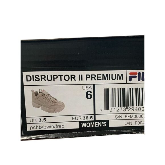 NWB FILA Women's Disruptor II Premium SNEAKERS Peach Blush/Brown/fila 6M US - Picture 7 of 7